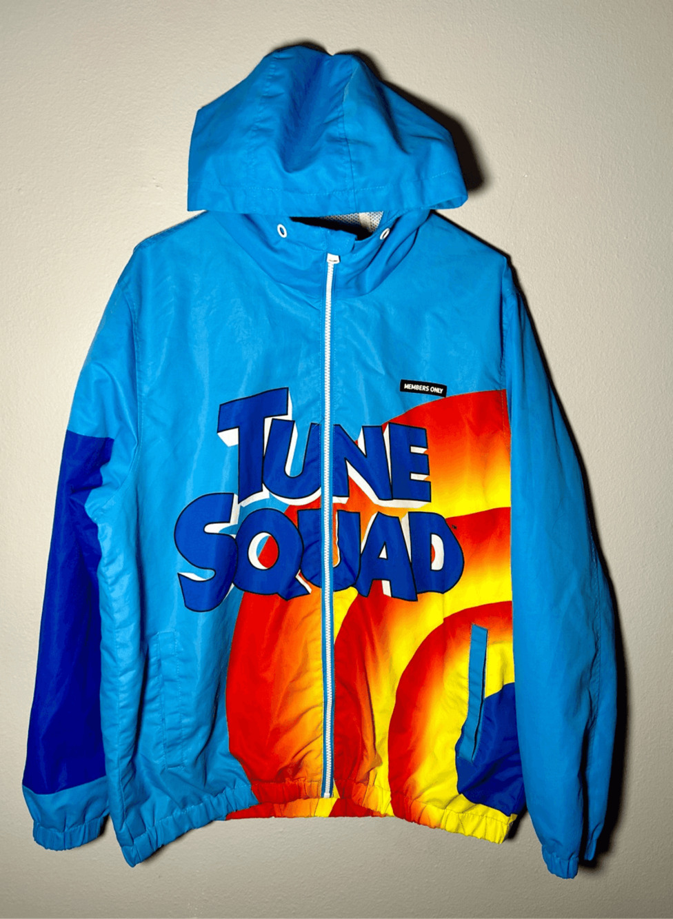 Looney Tunes Members Only Space Jam Tune Squad Full Zip Blue Windbreaker Jacket